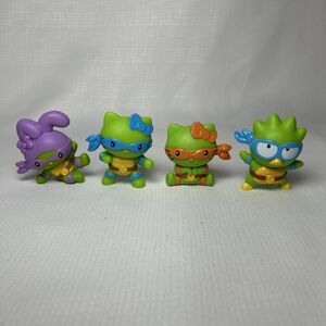 4 McDonalds Happy Meal  Toy Figure TMNT X Sanrio Hello Kitty My Melody Badtz